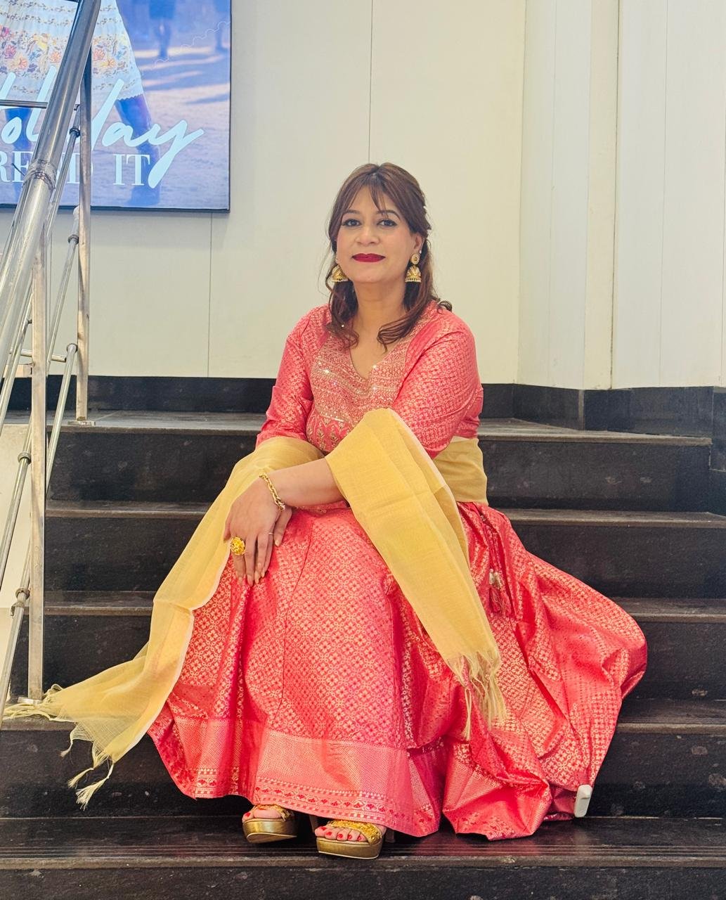 Jaspreet Kaur Kathuria — Ethnic Silk Anarkali Designer Wear